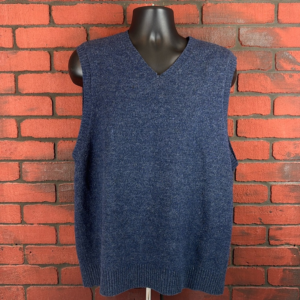 Club Room Vest Mens Large Blue Lambswool